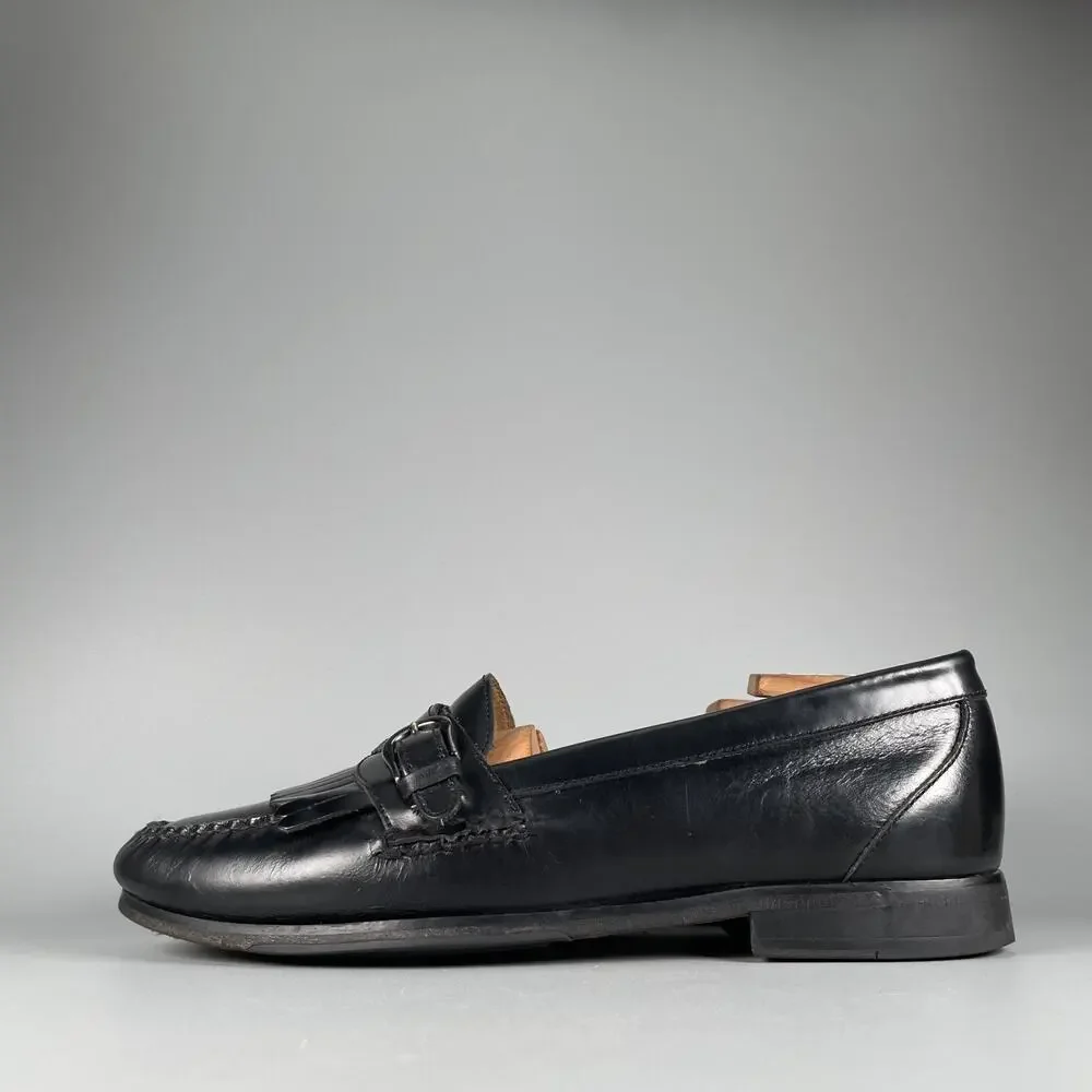 G.H. Bass Men's Size 8 Black Leather Casual Slip On Kilt Dress Shoes Casual GUC